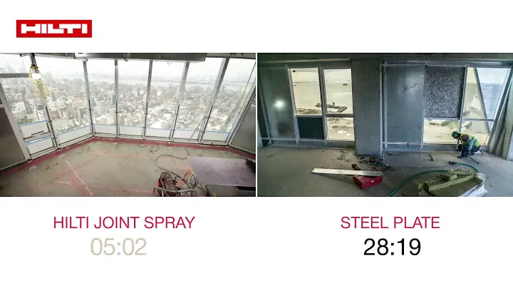 HILTI Firestop joint spray vs metal plate